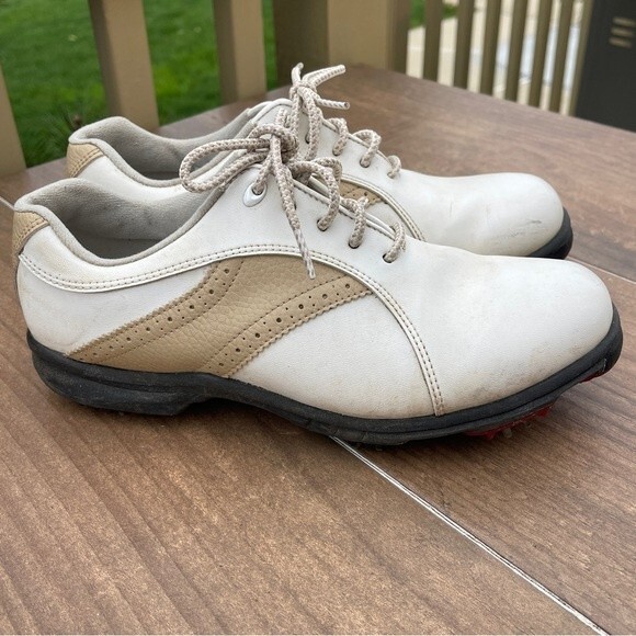 FootJoy GreenJoys Women's Golf Shoes #48392 White Tan Size 8 - Picture 1 of 7